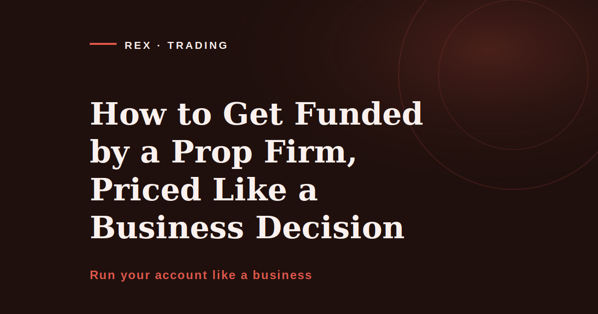 How to get funded by a prop firm, REX Trading Signal cover image on treating the evaluation as a business decision