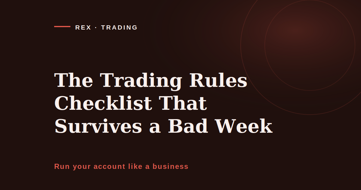Trading rules checklist, the six controls that keep a trading business inside its risk limits